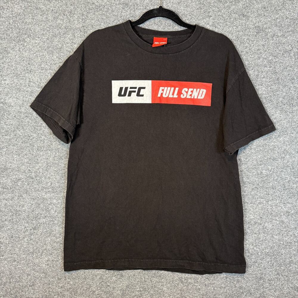Full Send x UFC Shirt Mens‎ Large Black Nelk Boys Short Sleeve Tshirt